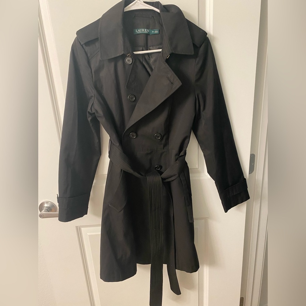 Ralph Lauren Petite medium black trench coat
